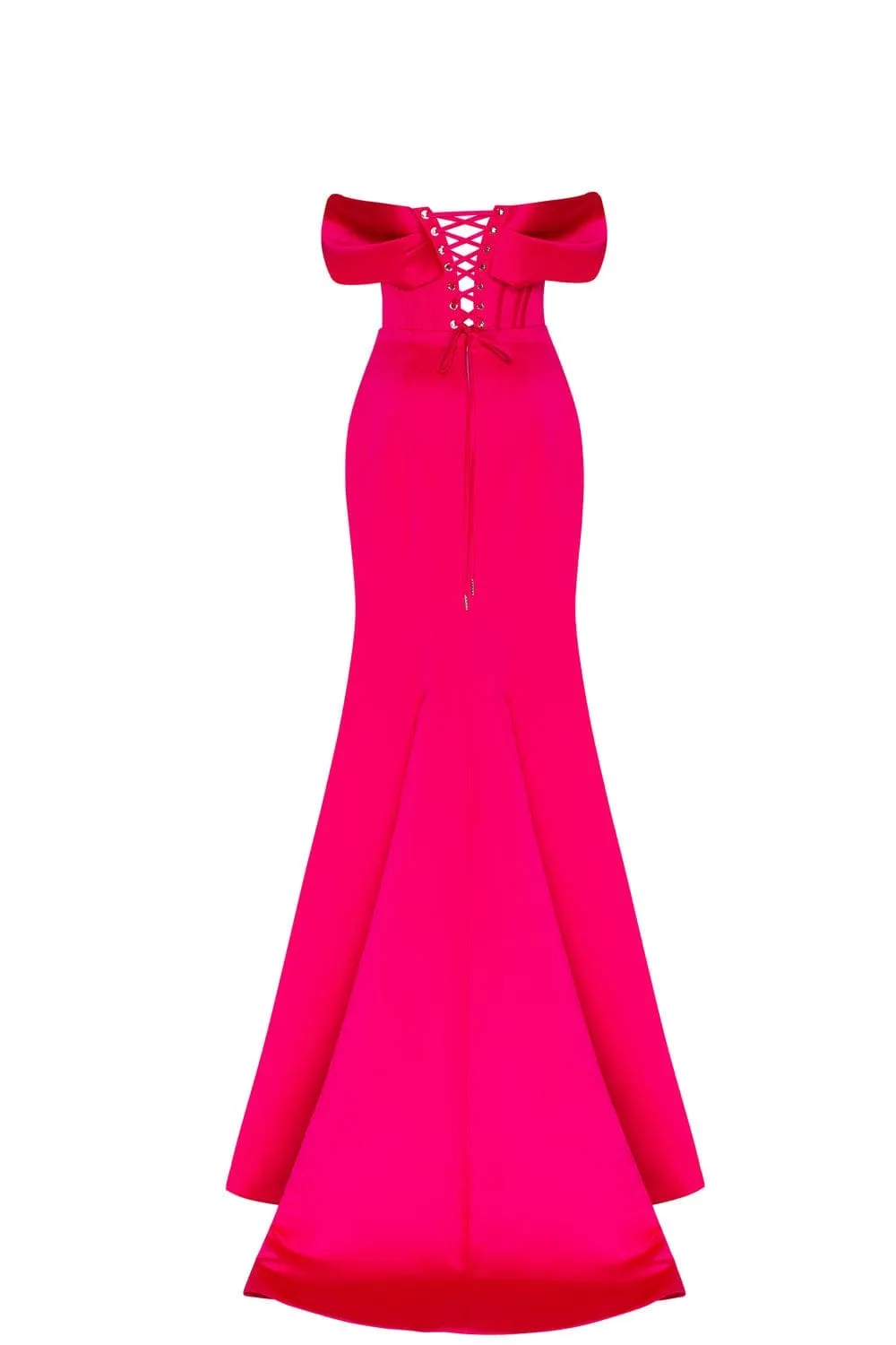 Fuchsia Princess strapless gown with thigh slit sold by Milla product image thumbnail 3
