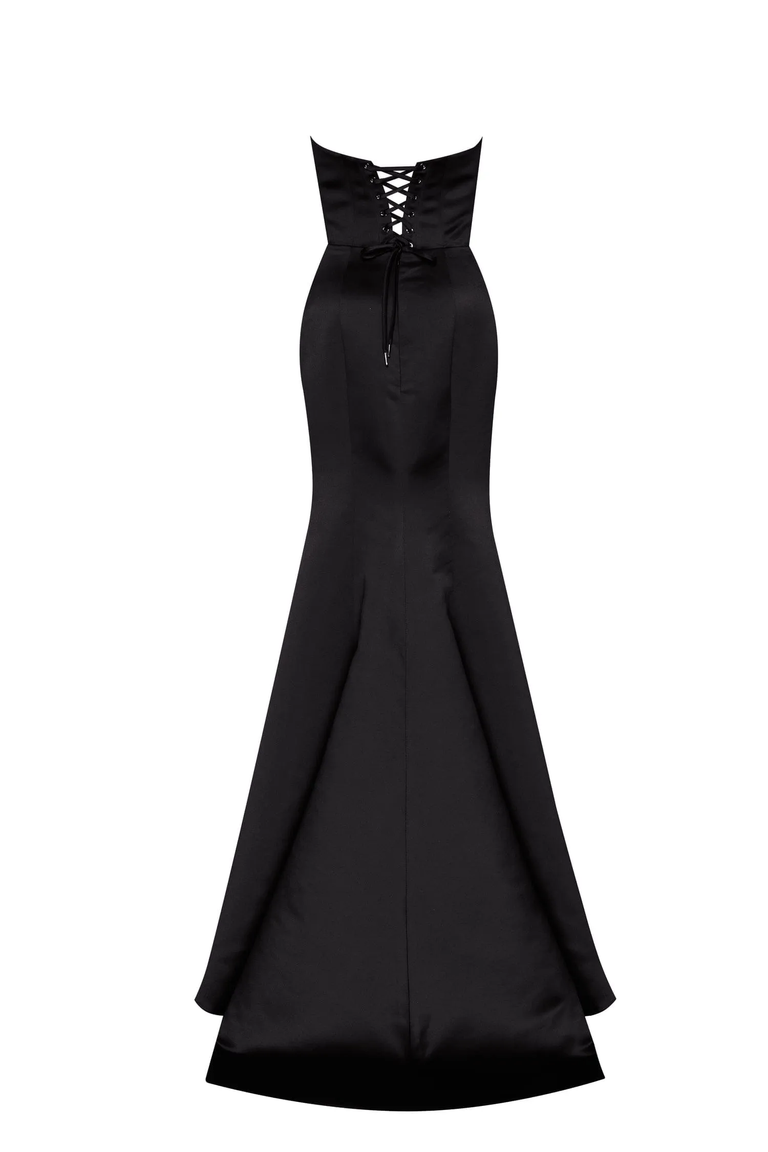 Black Strapless evening gown with thigh slit sold by Milla product image thumbnail 3