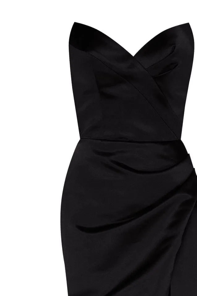 Black Strapless evening gown with thigh slit sold by Milla product image thumbnail 4
