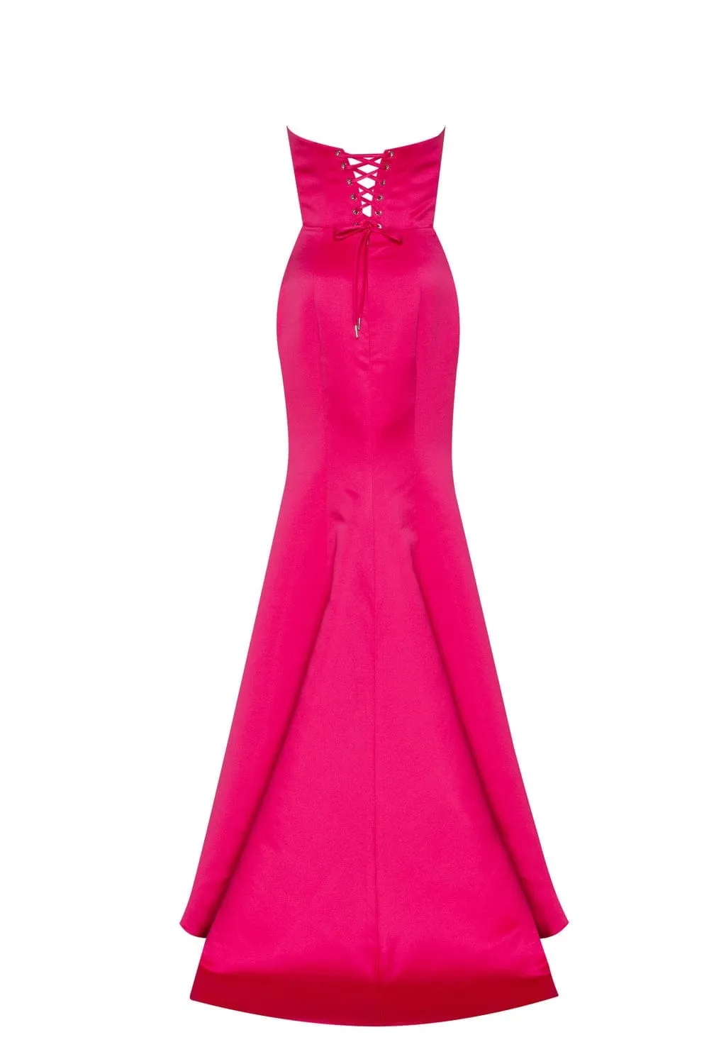 Fuchsia Strapless evening gown with thigh slit sold by Milla product image thumbnail 3
