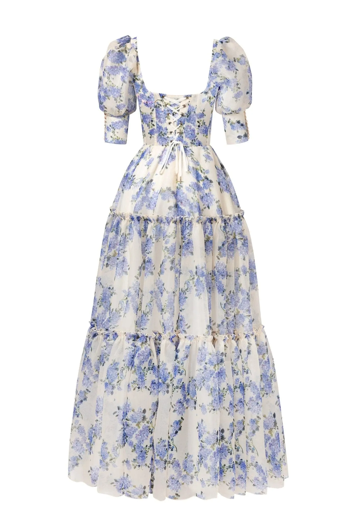 Hydrangea Feminine voluminous sheer sleeves dress sold by Milla product image thumbnail 3