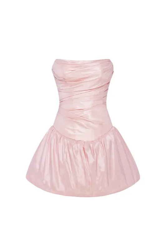 Rosy glow bubble mini dress, Glow-Up sold by Milla