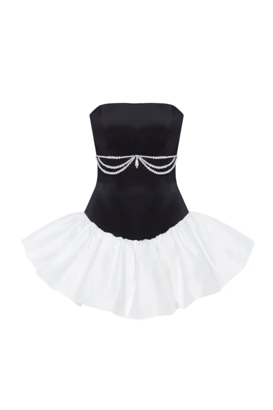 Swan-like mini corset dress, Glow-Up sold by Milla
