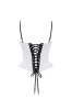 Spaghetti straps heart-shaped black & white corset, Midnight Walk sold by Milla