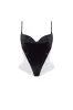 Spaghetti straps heart-shaped black & white corset, Midnight Walk sold by Milla