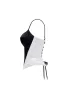 Spaghetti straps heart-shaped black & white corset, Midnight Walk sold by Milla