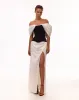 Refined fitted white maxi skirt with a slit, Midnight Walk sold by Milla