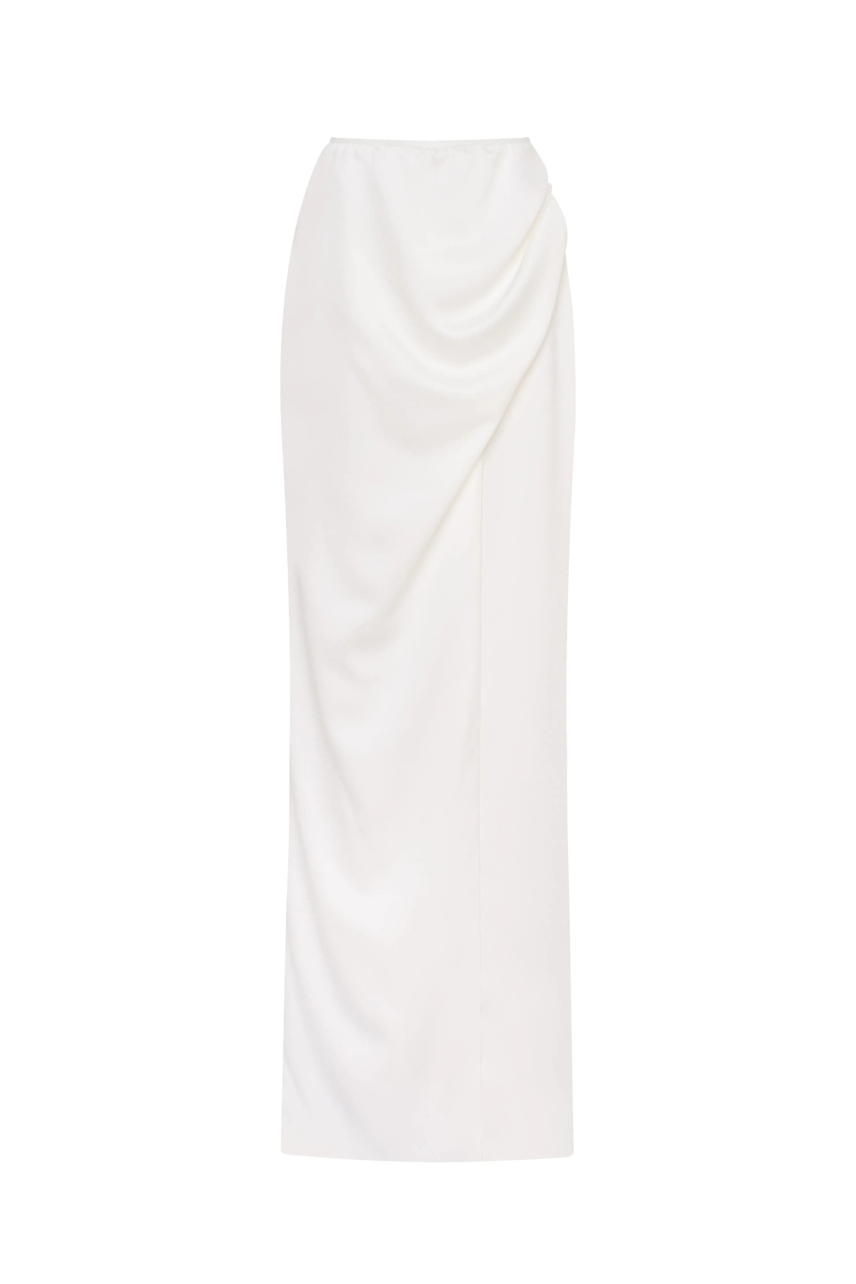 Refined fitted white maxi skirt with a slit, Midnight Walk sold by Milla