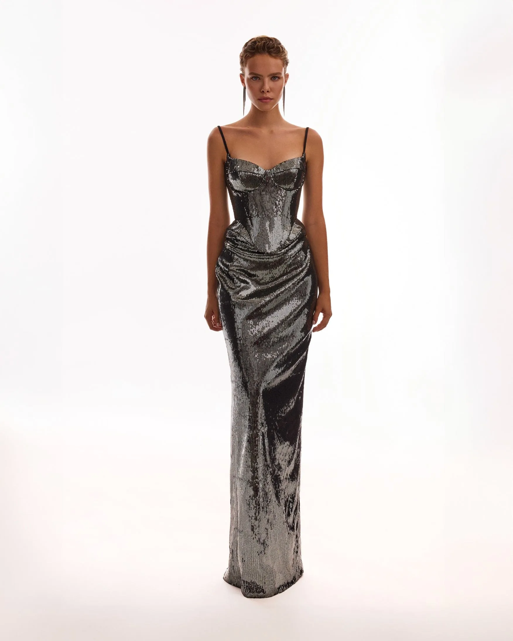 Dramatic fitted sequined gray maxi skirt, Midnight Walk sold by Milla product image thumbnail 2