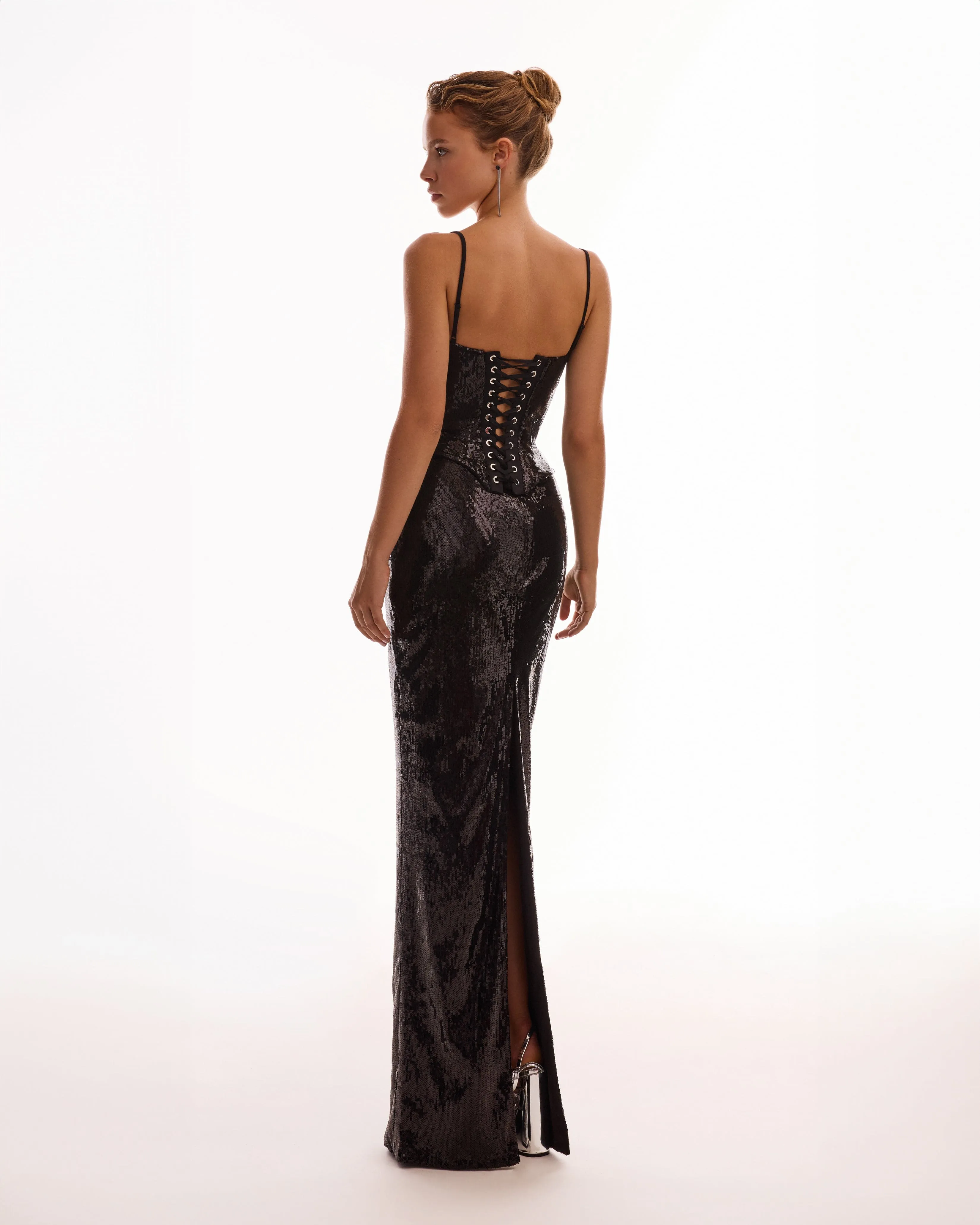 Dramatic fitted sequined black maxi skirt, Midnight Walk sold by Milla product image thumbnail 4