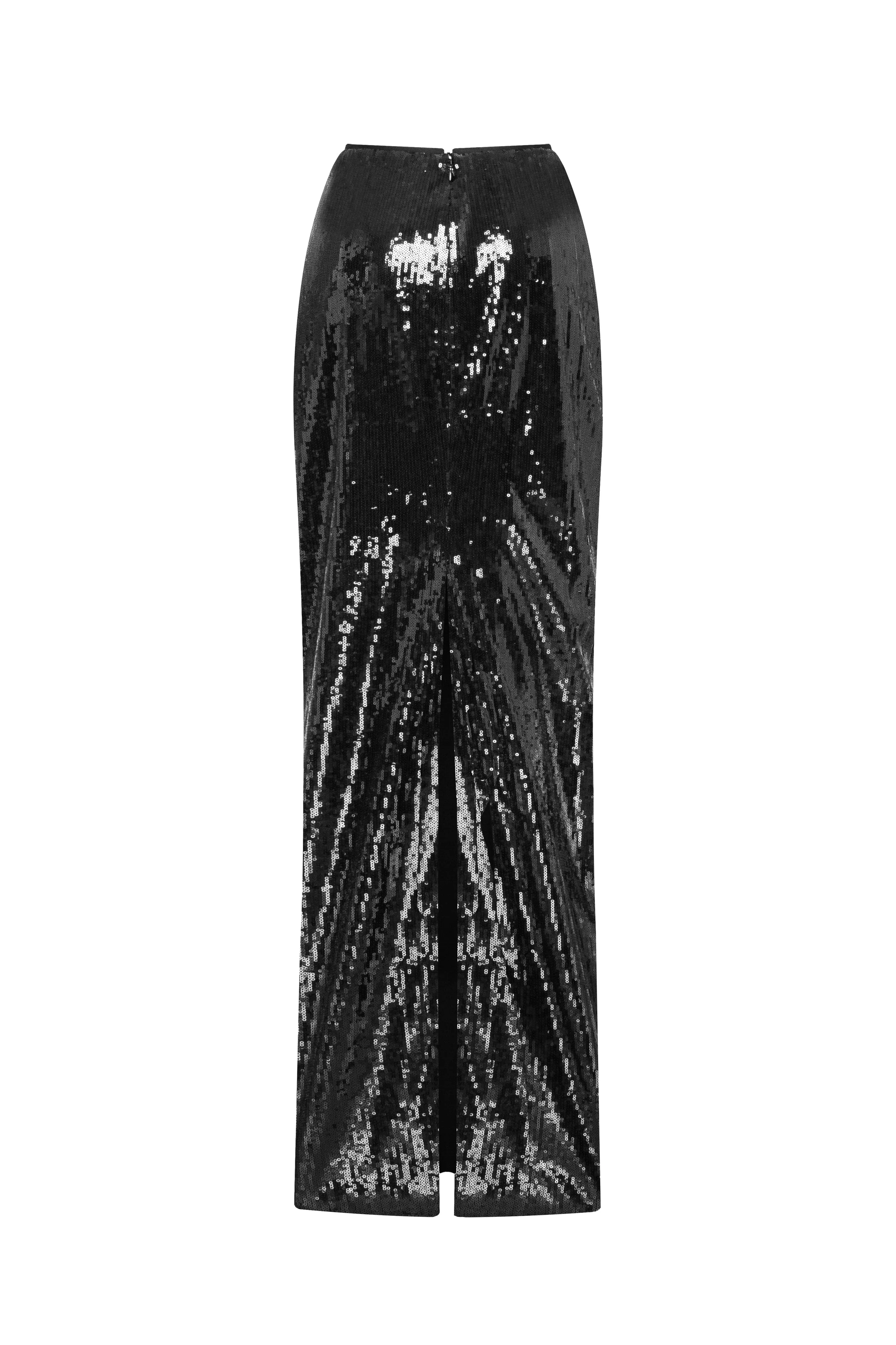 Dramatic fitted sequined black maxi skirt, Midnight Walk sold by Milla product image thumbnail 3
