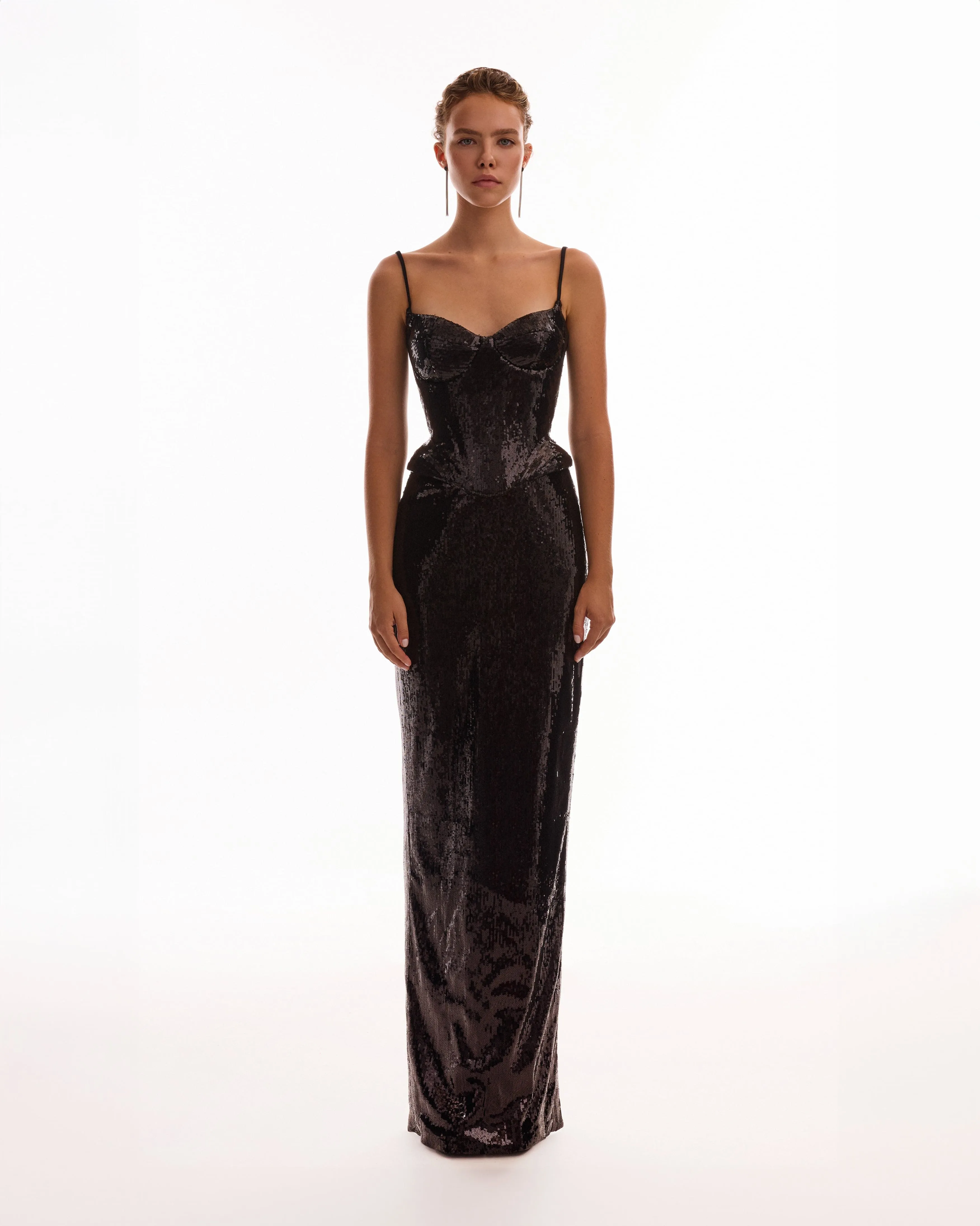 Dramatic fitted sequined black maxi skirt, Midnight Walk sold by Milla product image thumbnail 2