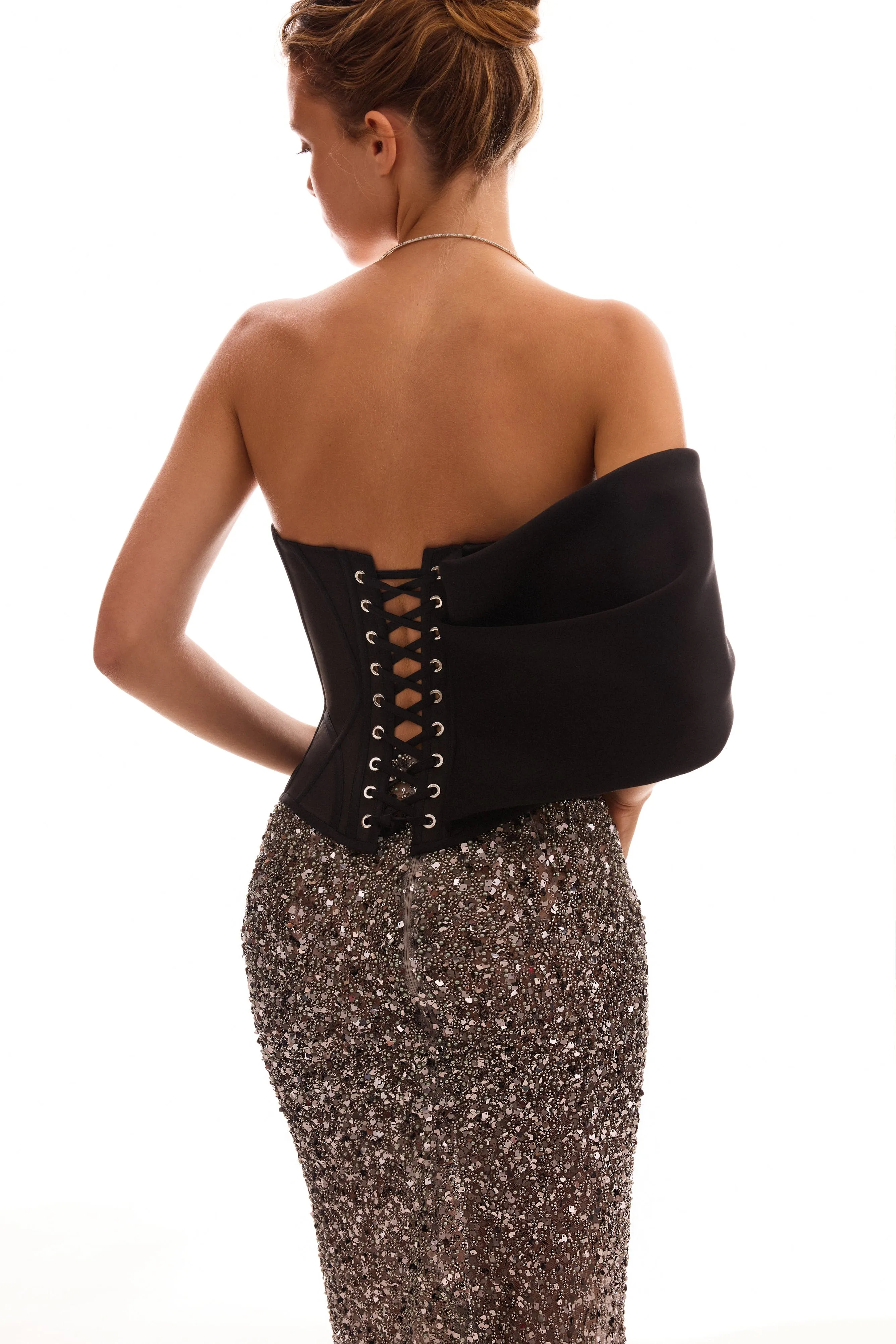 Showstopper fully sequined silver fitted maxi skirt, Midnight Walk sold by Milla product image thumbnail 4
