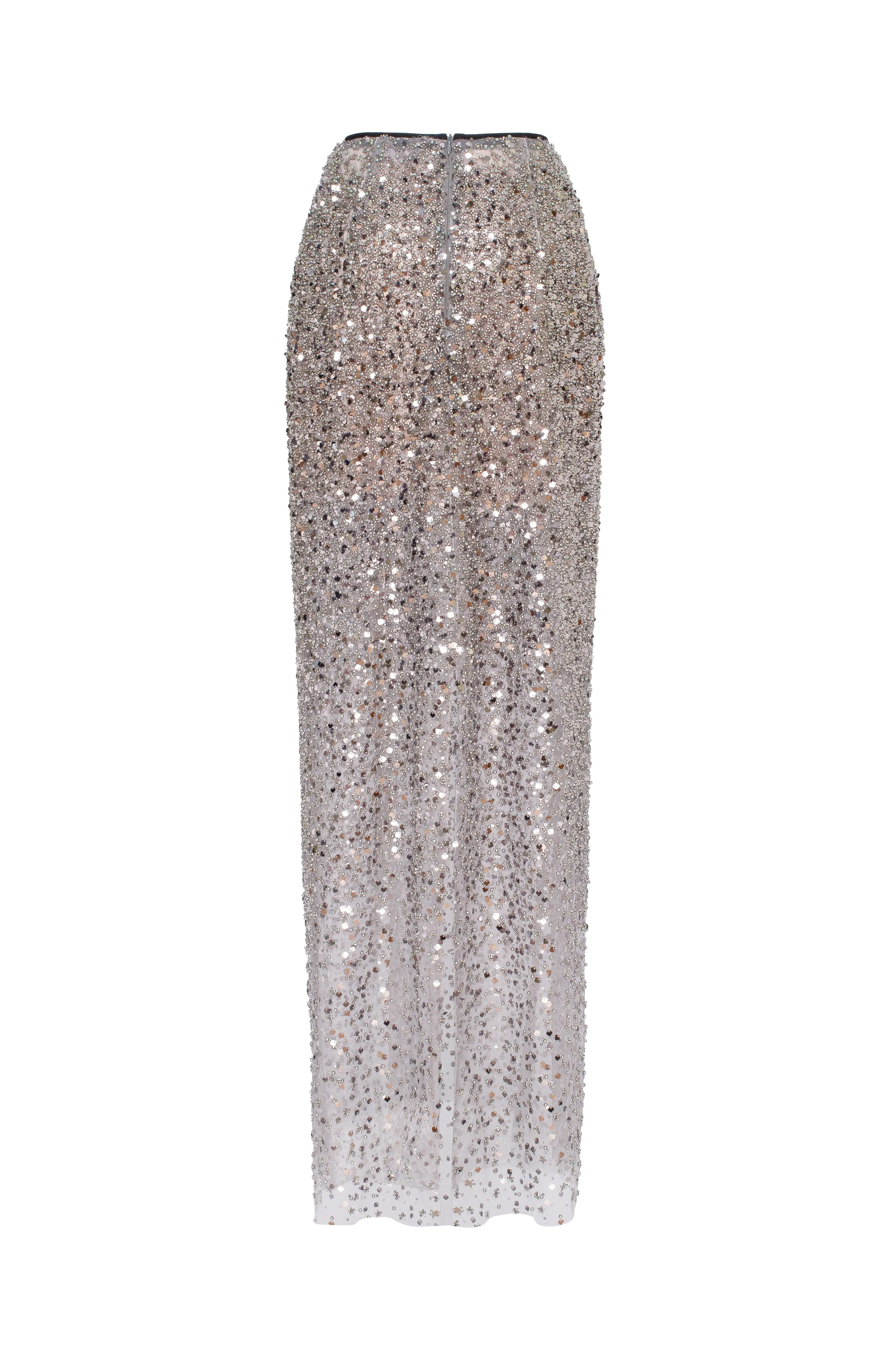 Showstopper fully sequined silver fitted maxi skirt, Midnight Walk sold by Milla product image thumbnail 3