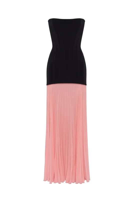 Black&Pink dress with a pleated skirt, Parisienne sold by Milla