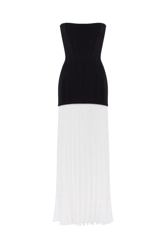 Black&White dress with a pleated skirt, Parisienne sold by Milla