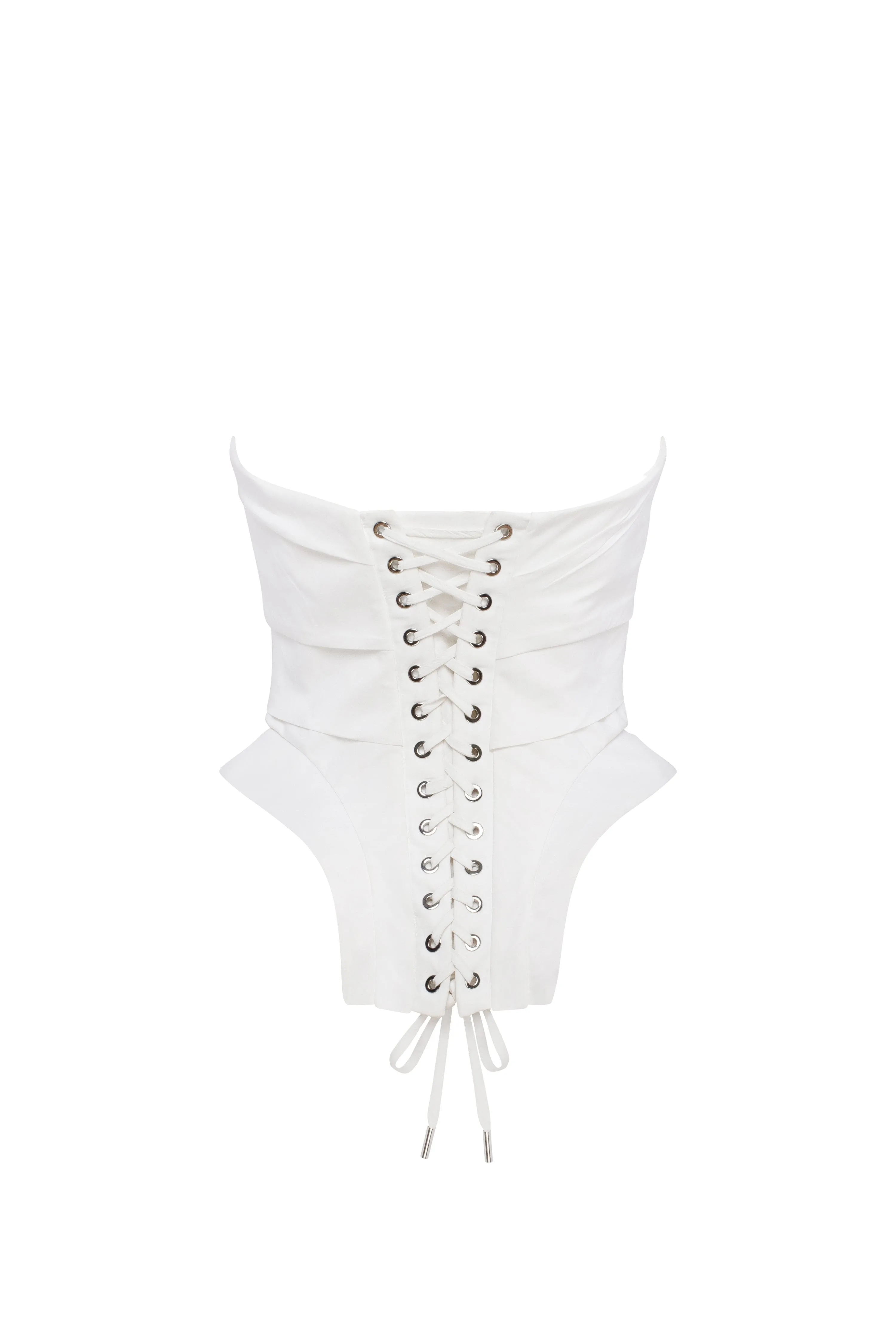 Sleeveless white corset with detachable bow, Parisienne sold by Milla product image thumbnail 3