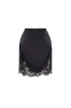 Fitted obsidian mini skirt adorned with lace, Parisienne sold by Milla