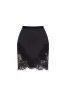 Fitted obsidian mini skirt adorned with lace, Parisienne sold by Milla