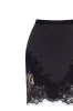 Fitted obsidian mini skirt adorned with lace, Parisienne sold by Milla