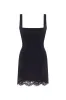 Sultry black corset mini dress with lace hem, Parisienne sold by Milla
