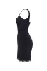 Sultry black corset mini dress with lace hem, Parisienne sold by Milla