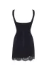 Sultry black corset mini dress with lace hem, Parisienne sold by Milla