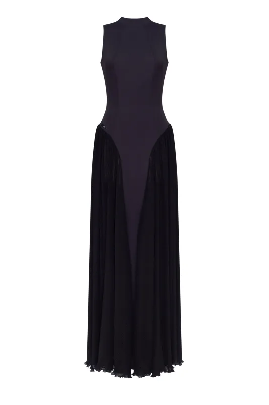 Elegant mock neck maxi dress, Parisienne sold by Milla