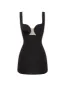 Glossy ultra mini dress in black with cutouts sold by Milla