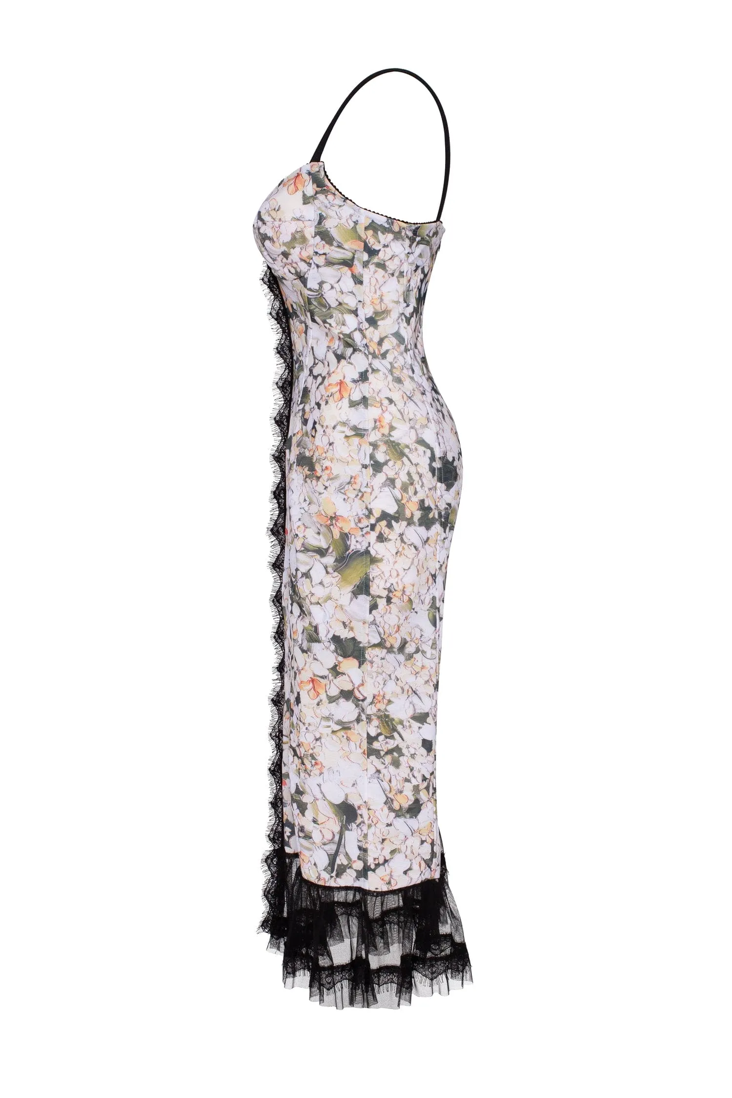 Floral midi dress with puffy tulle hem sold by Milla product image thumbnail 5