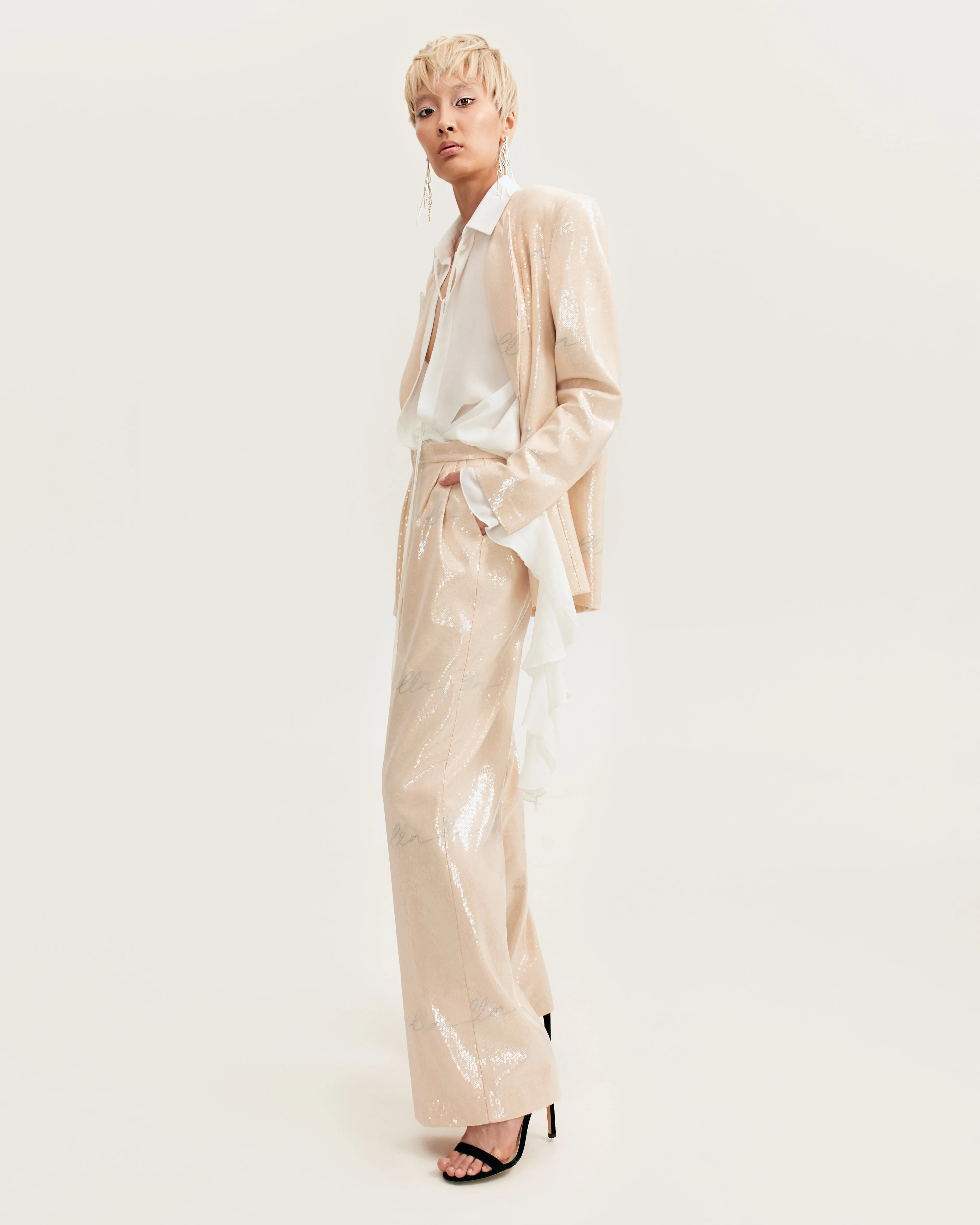 Sparkling beige trousers with Milla's signature, Xo Xo sold by Milla product image thumbnail 2