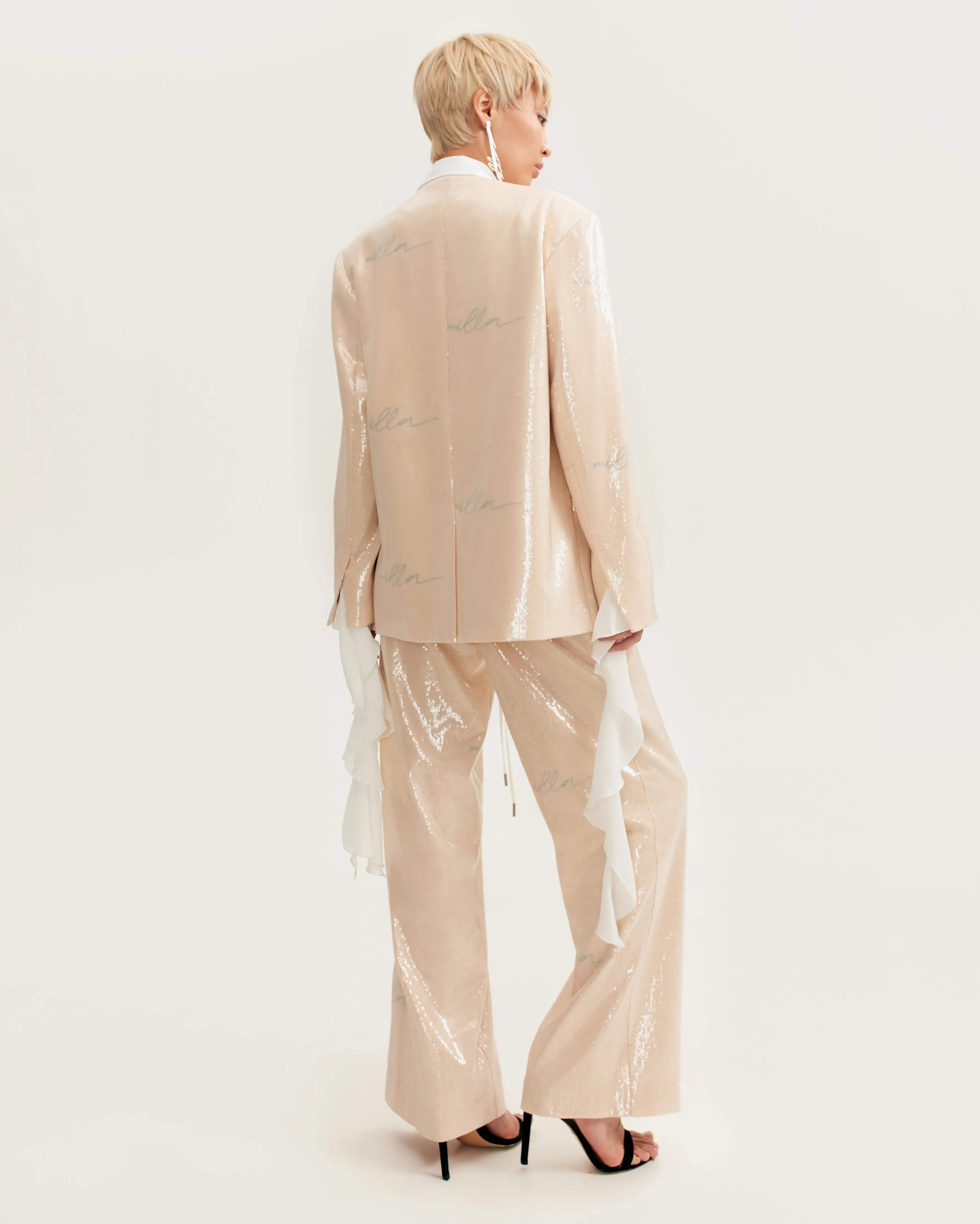 Sparkling beige trousers with Milla's signature, Xo Xo sold by Milla product image thumbnail 4