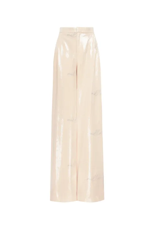 Sparkling beige trousers with Milla's signature, Xo Xo sold by Milla