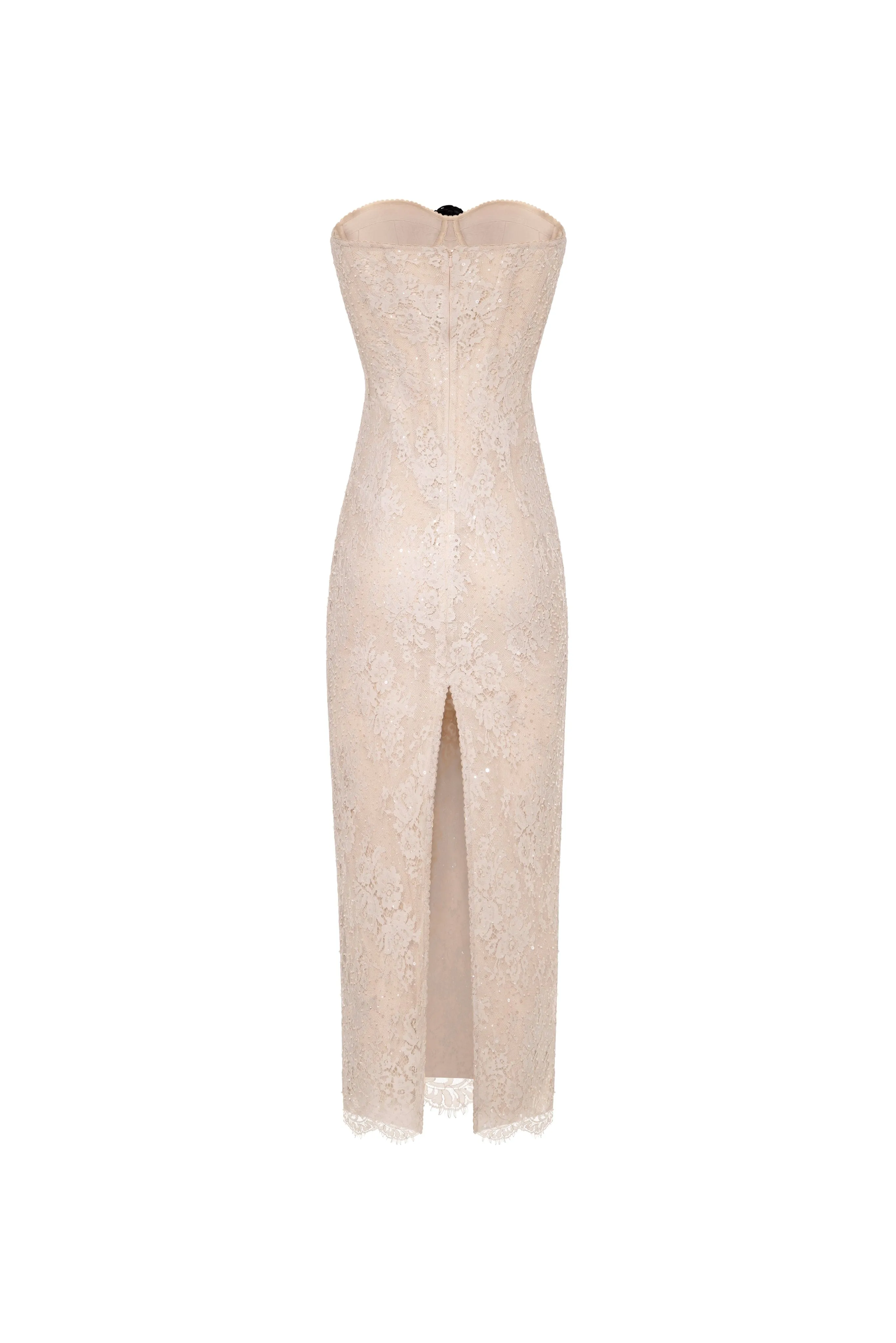 Nude lace corset maxi dress sold by Milla product image thumbnail 4
