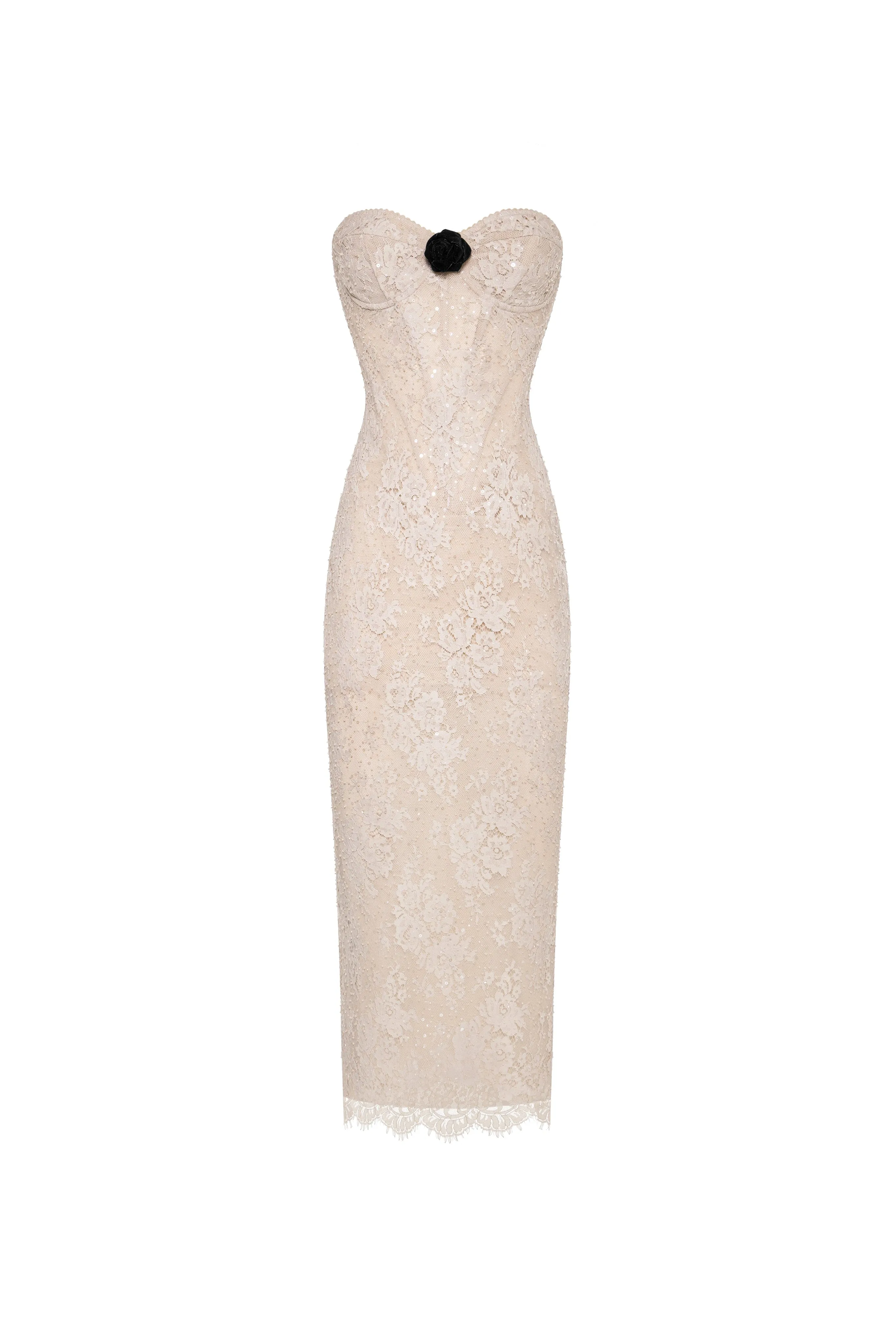 Nude lace corset maxi dress sold by Milla product image thumbnail 2
