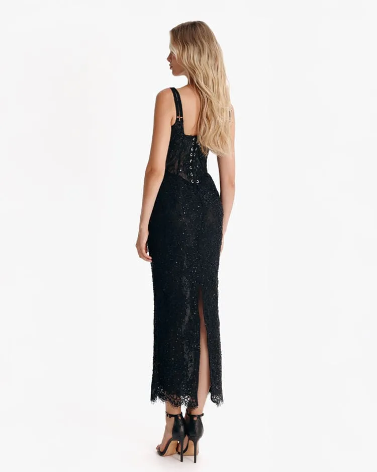 Black lace sequinned dress sold by Milla product image thumbnail 3