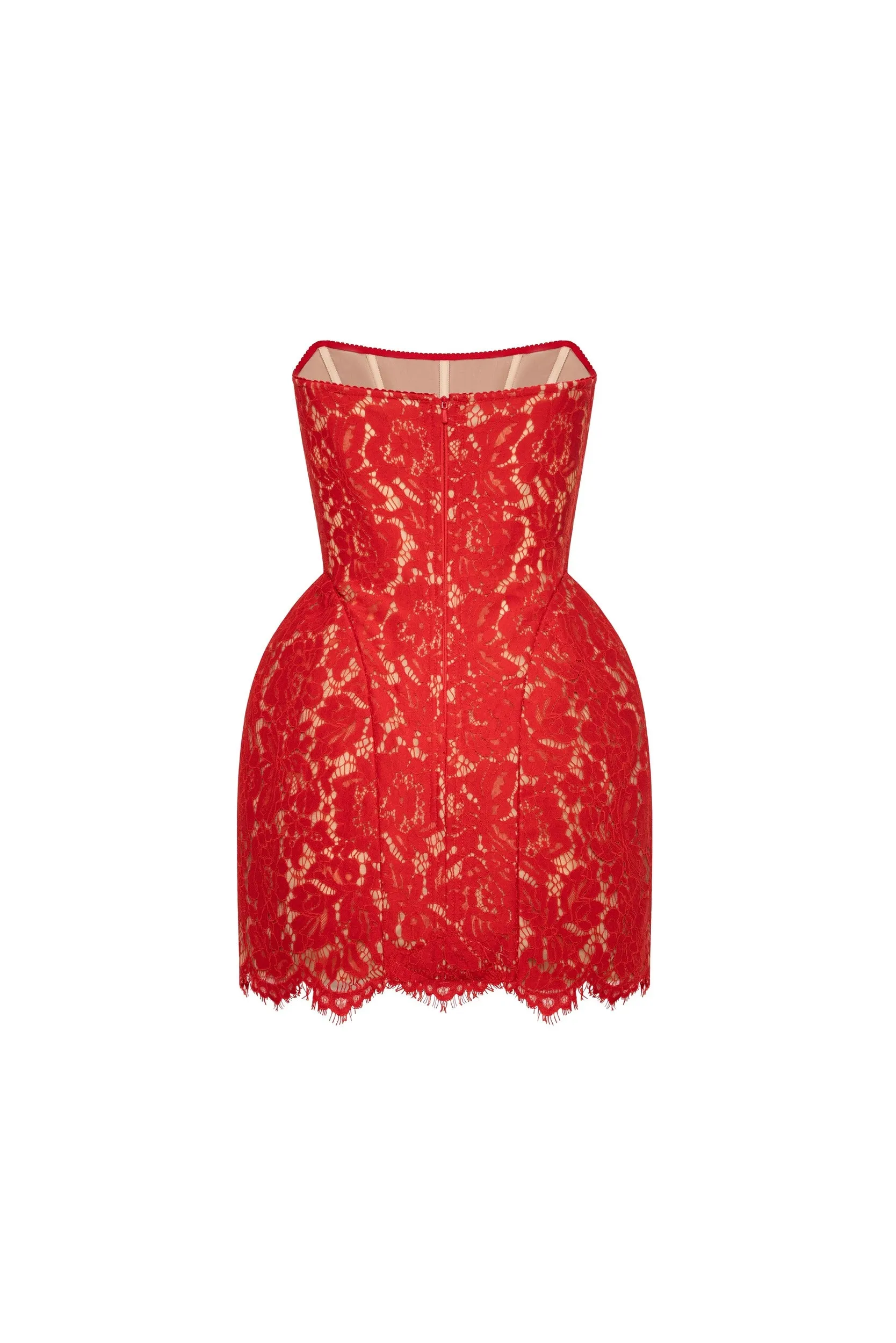 Fitted red lace mini dress sold by Milla product image thumbnail 4