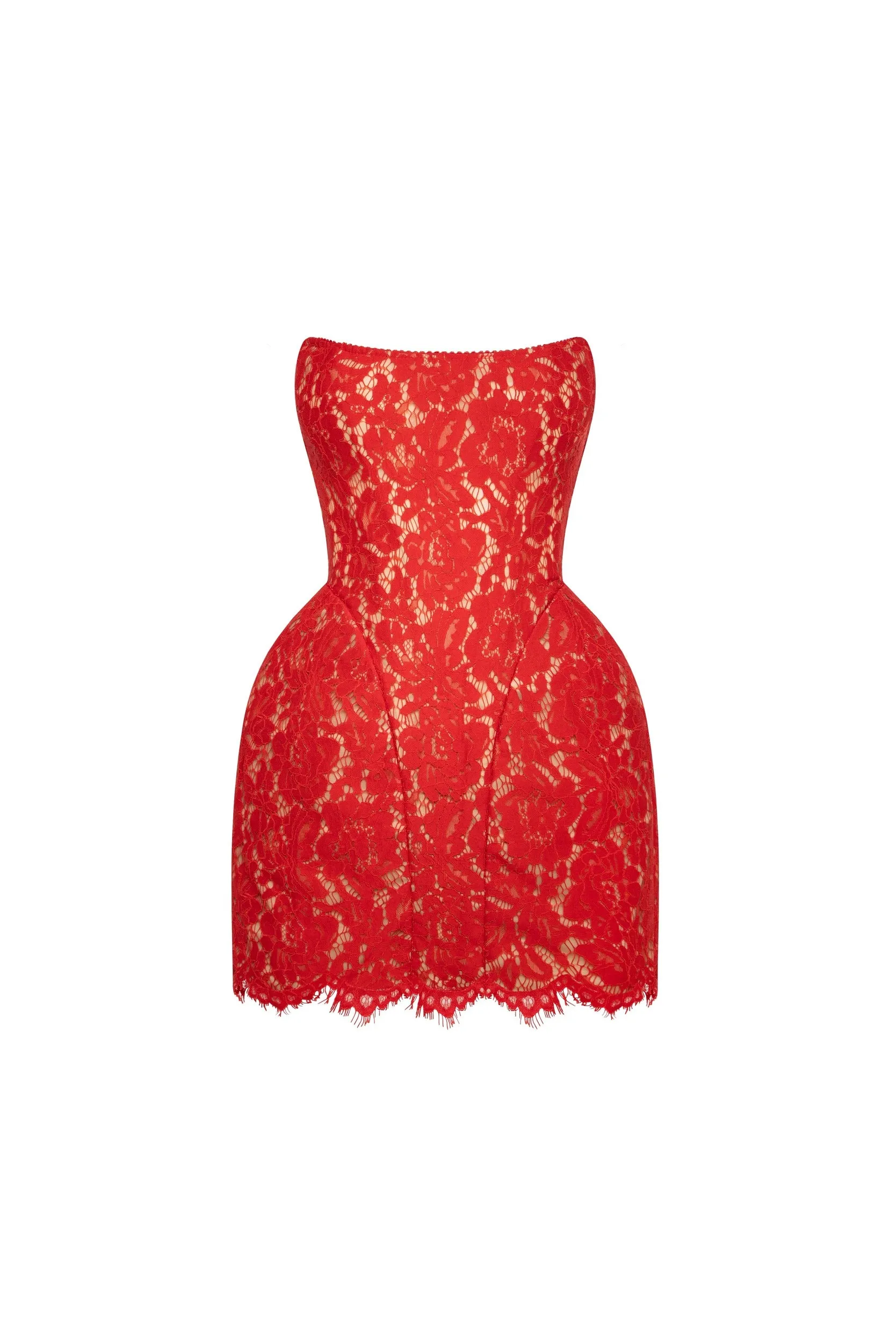 Fitted red lace mini dress sold by Milla product image thumbnail 2