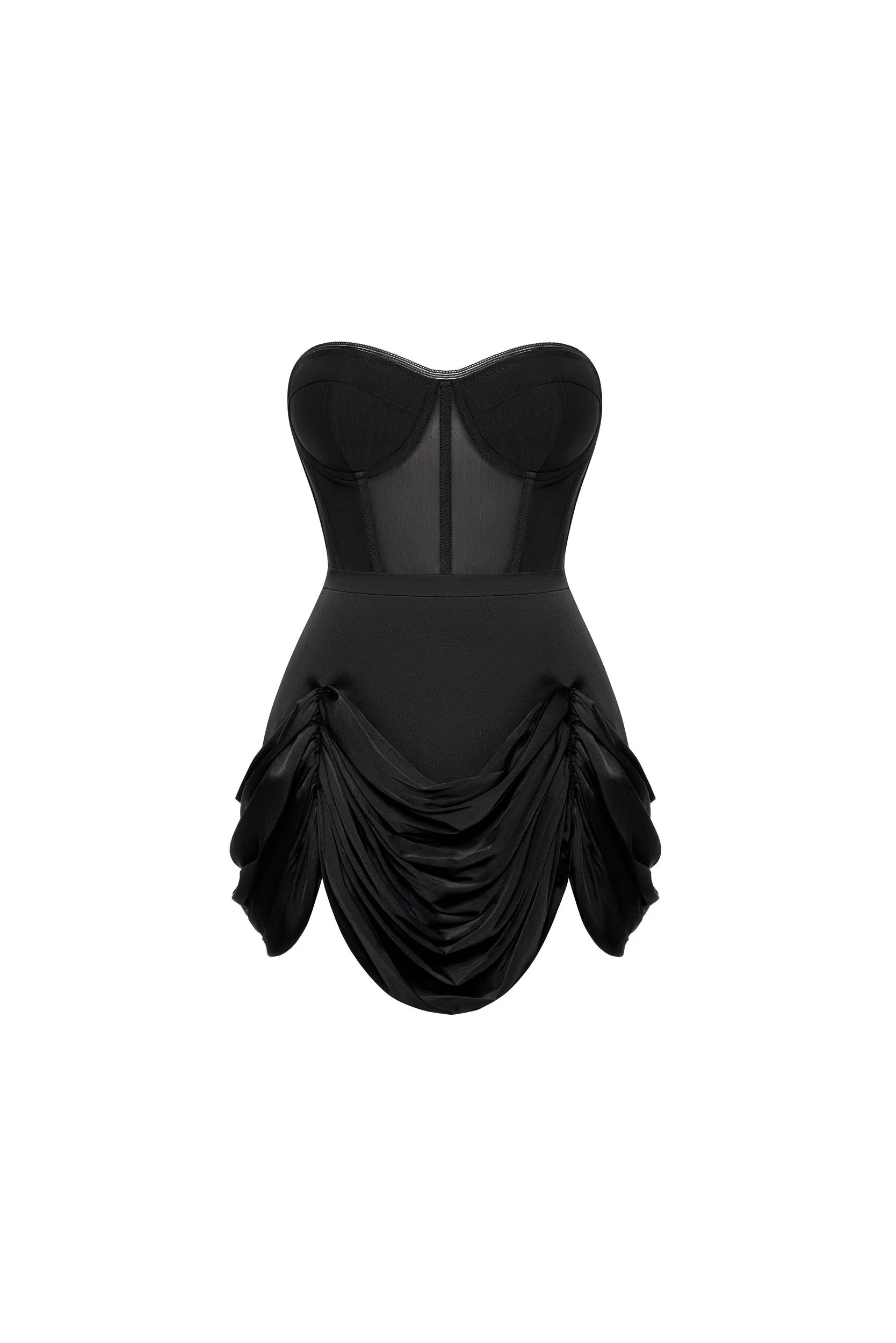 Black mini skirt with draping sold by Milla product image thumbnail 2