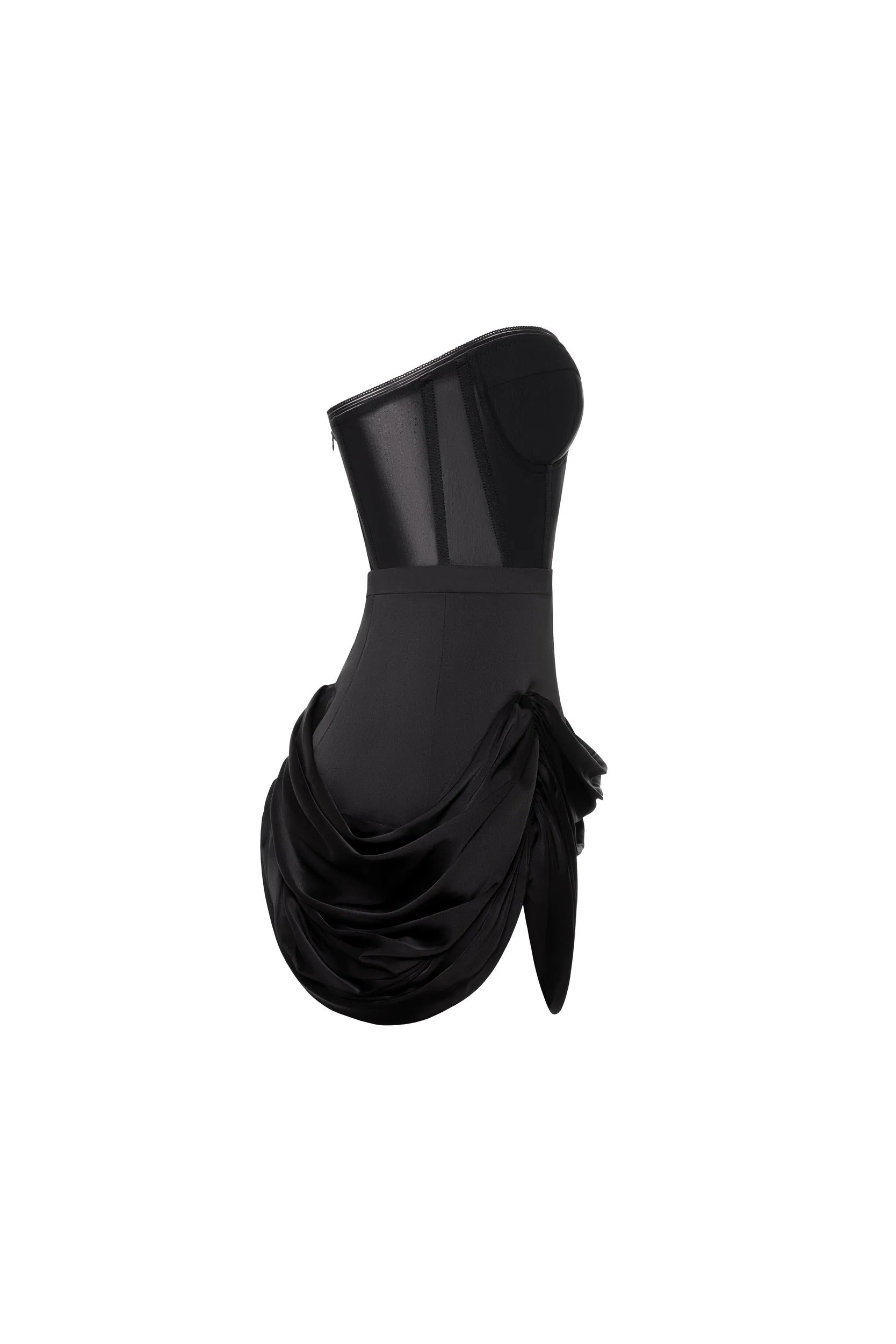 Black mini skirt with draping sold by Milla product image thumbnail 3