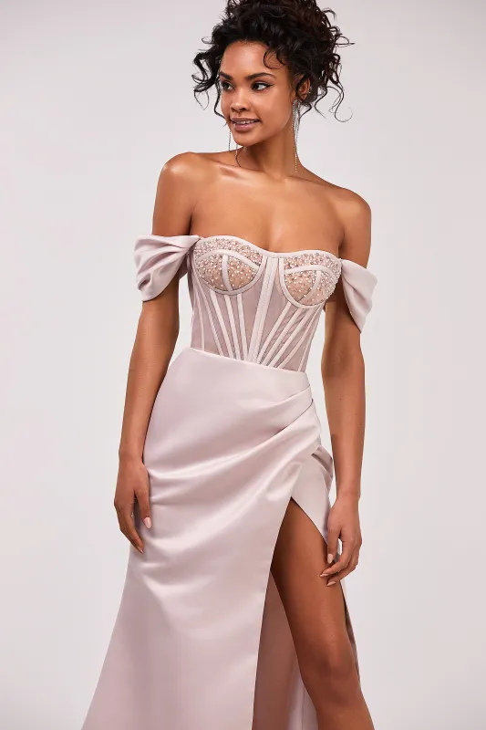 Off-the-Shoulder Prom Maxi Dress made by Milla