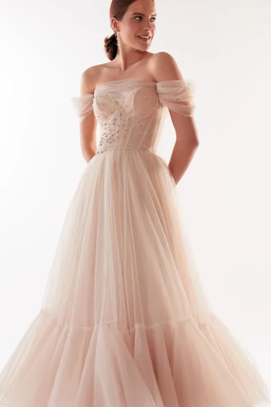 Off-the-Shoulder Cocktail Tulle Dress sold by Milla