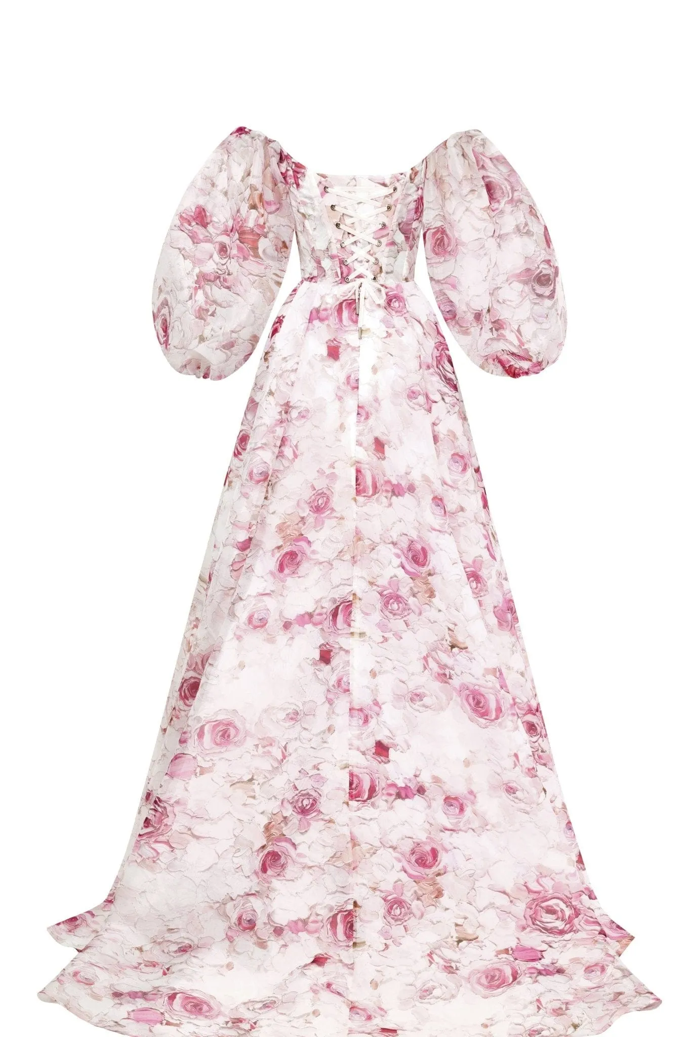 Pink Peony Elegant floral puff sleeve maxi dress sold by Milla product image thumbnail 5