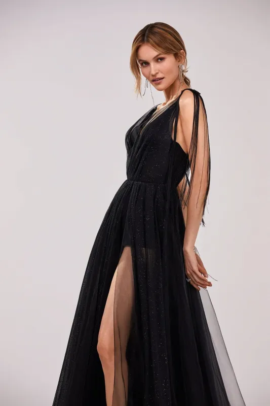 V-Neck Transparent Maxi Dress made by Milla