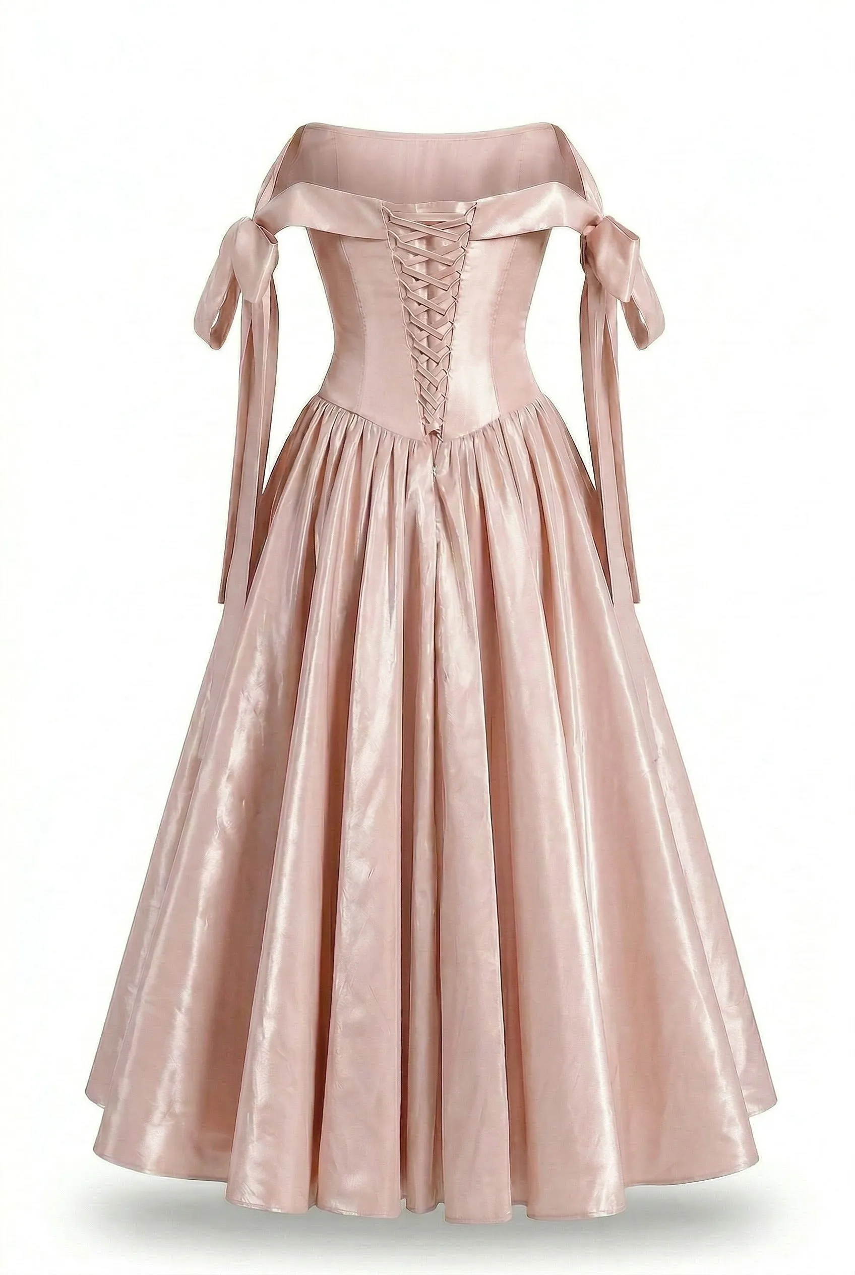 Misty Rose Taffeta Corset Midi Dress sold by Milla product image thumbnail 4