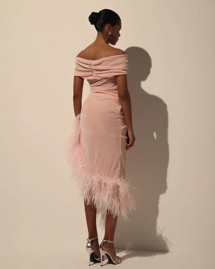 Velvet Dress with Feathers sold by Milla product image thumbnail 3