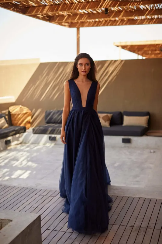 Navy Elegant Maxi Dress made by Milla