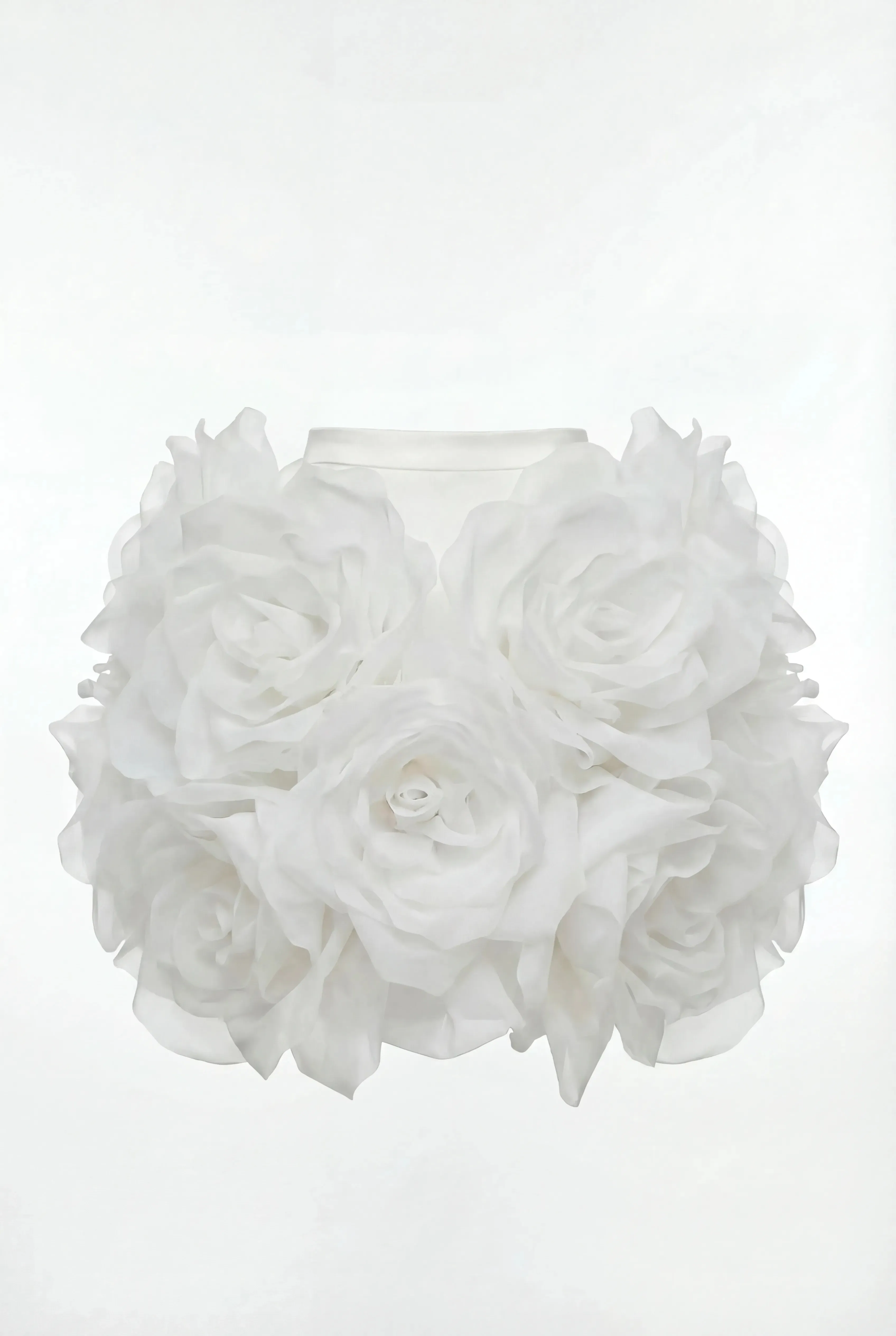 White Mini Skirt with Organza Flowers sold by Milla product image thumbnail 2