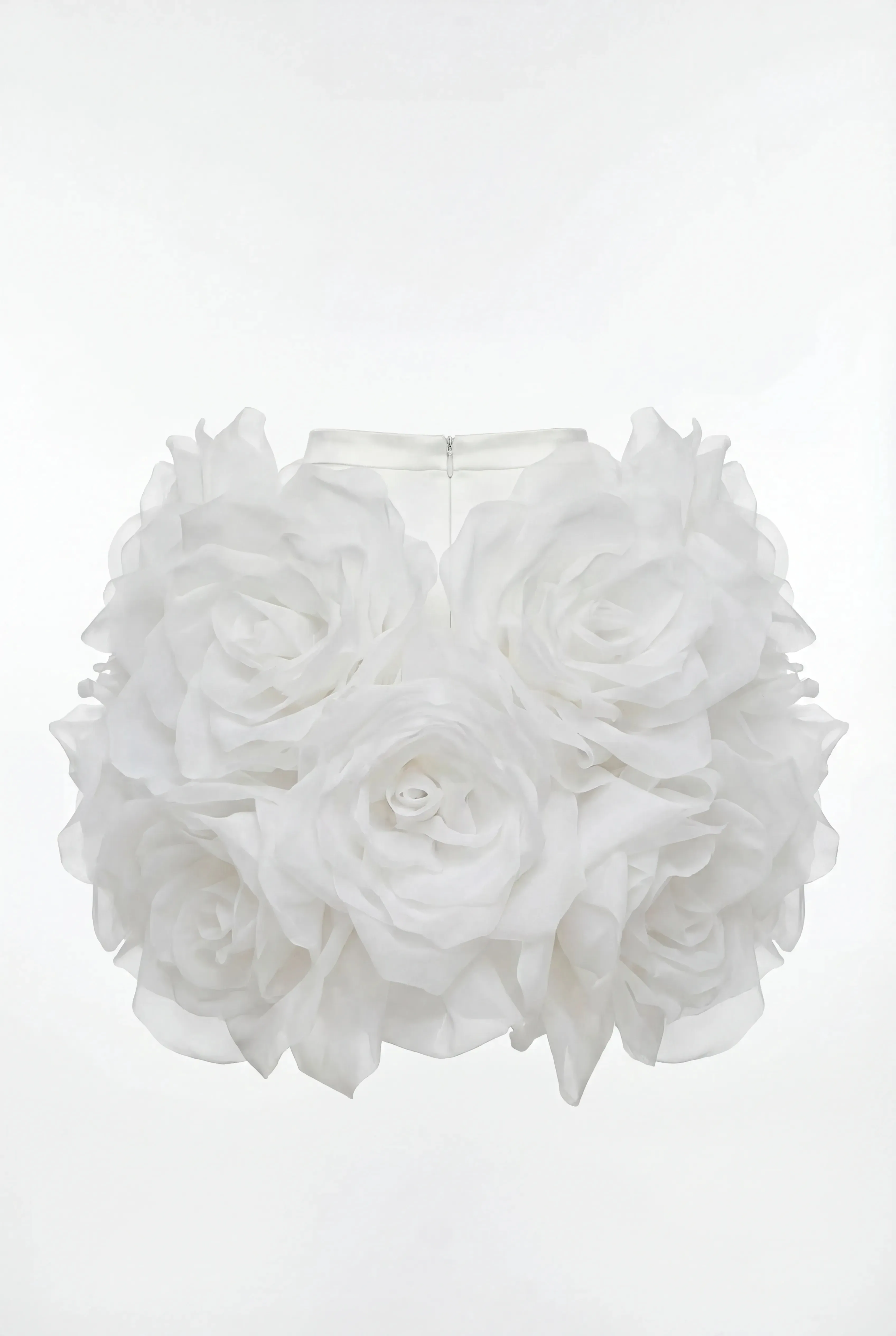 White Mini Skirt with Organza Flowers sold by Milla product image thumbnail 4