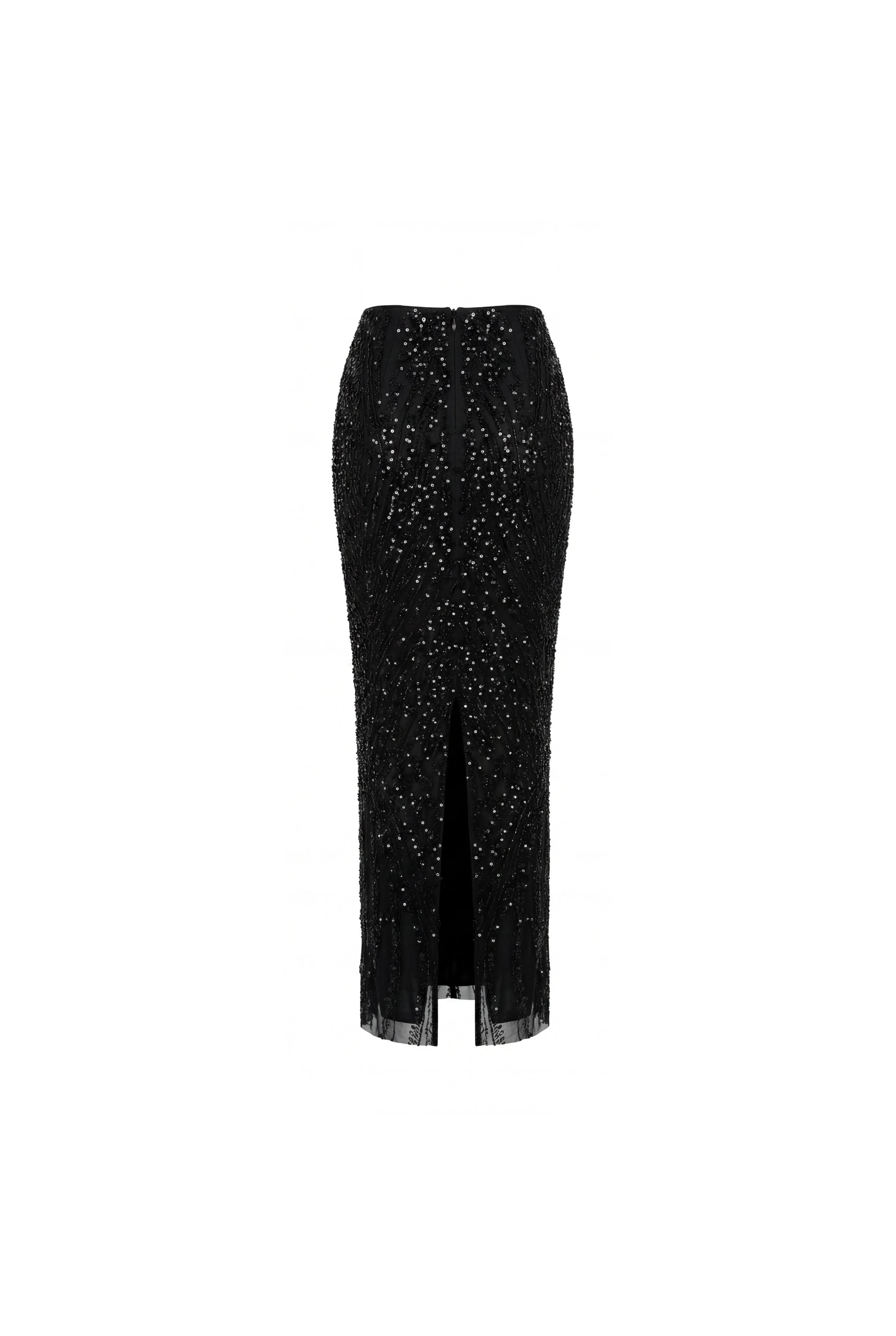 Black semi-sheer embroidered lace maxi skirt sold by Milla product image thumbnail 4
